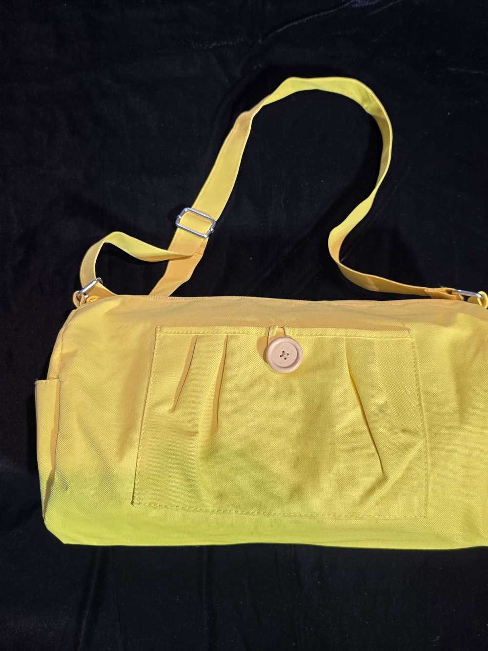 Yellow Crossbody Shoulder Bag with Front Pocket - Women